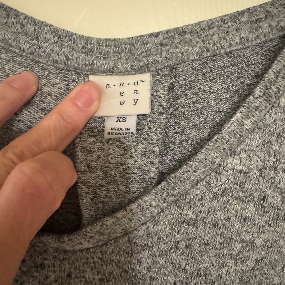 a new day Charcoal Long Sleeve V-Neck Top - Picture 3 of 3